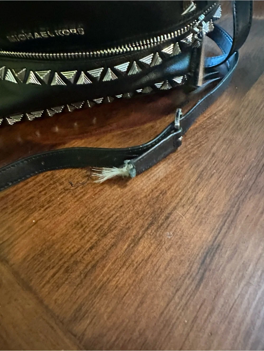 Michael Kors Black Leather Stud-Trim Backpack
